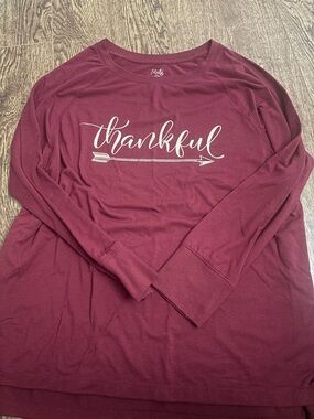 Thankful Burgundy Long Sleeve Top